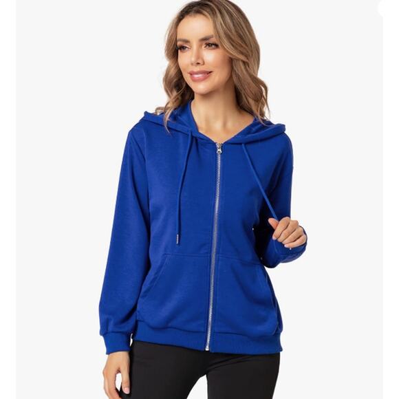 Lamclth Sweaters - Women's Casual Long Sleeve Zip Up Sweatshirt Hoodie Jacket NWT Size XL